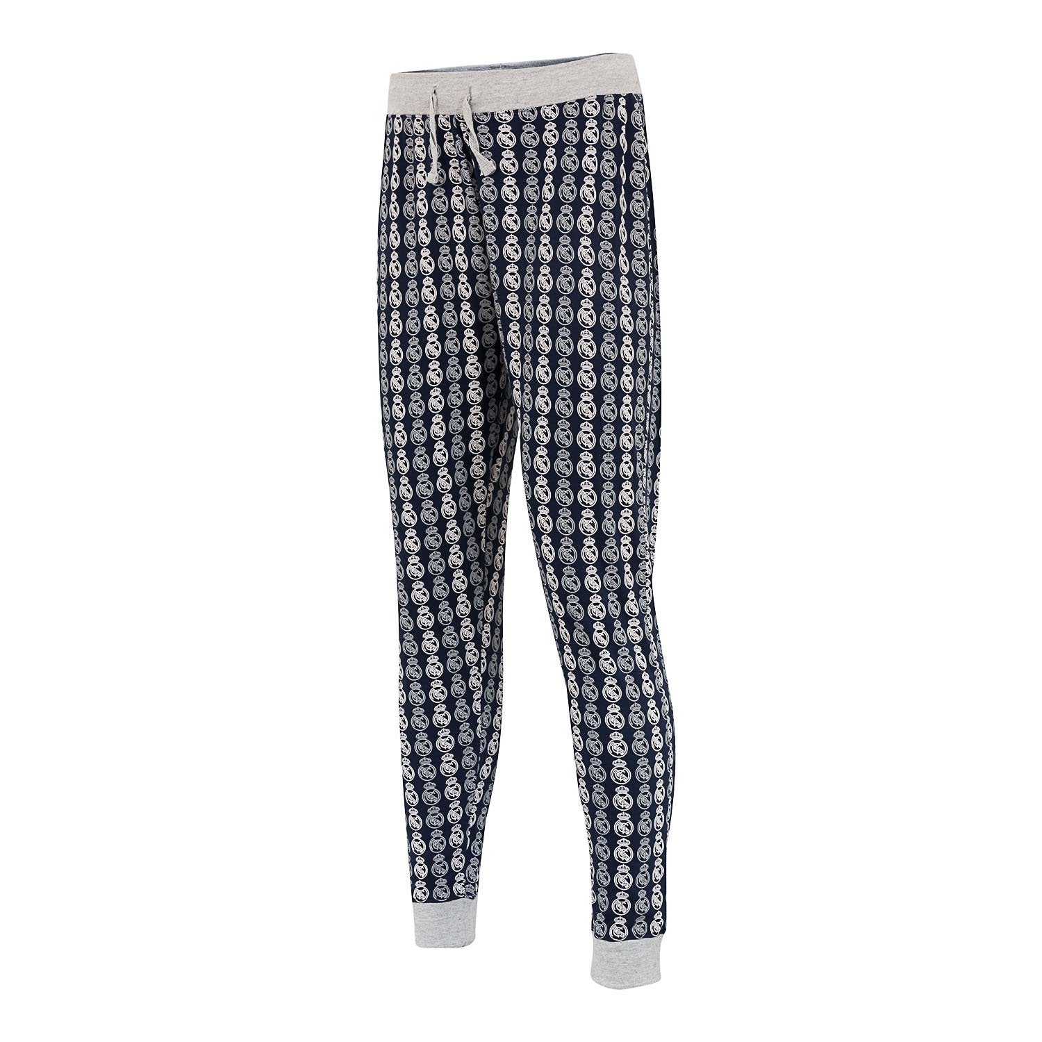 Pijama Largo Hombre Escudo Azul Marino/Gris