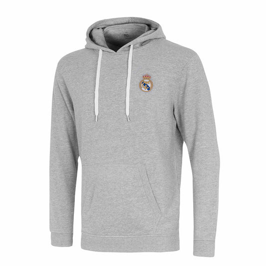 Sudadera Capucha Gris Claro Hombre Escudo Color Essentials