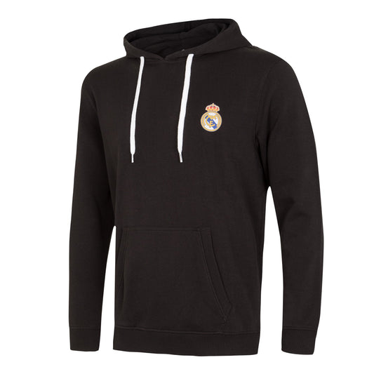 Sudadera Capucha Negra Hombre Escudo Color Essentials