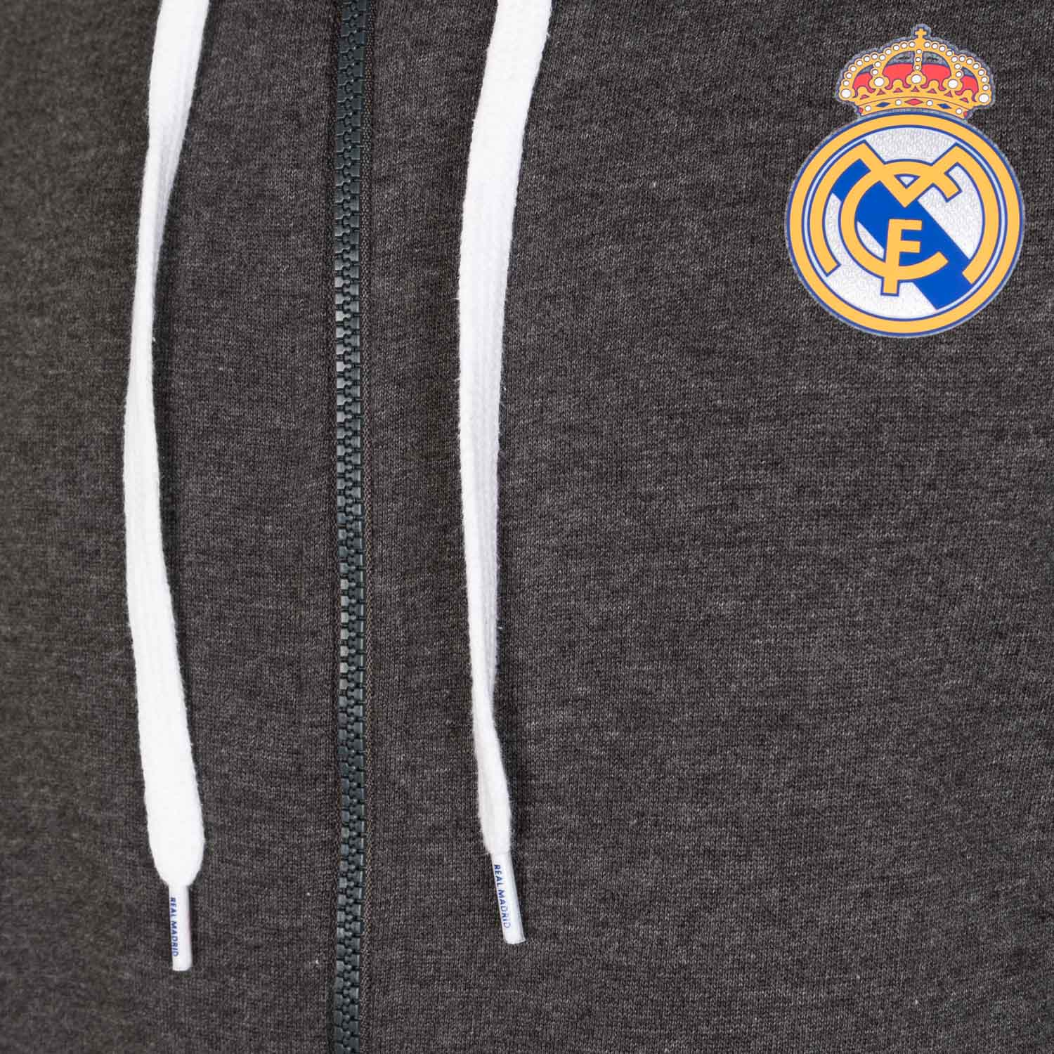 Chaqueta Capucha Gris Oscuro Hombre Escudo Color Essentials