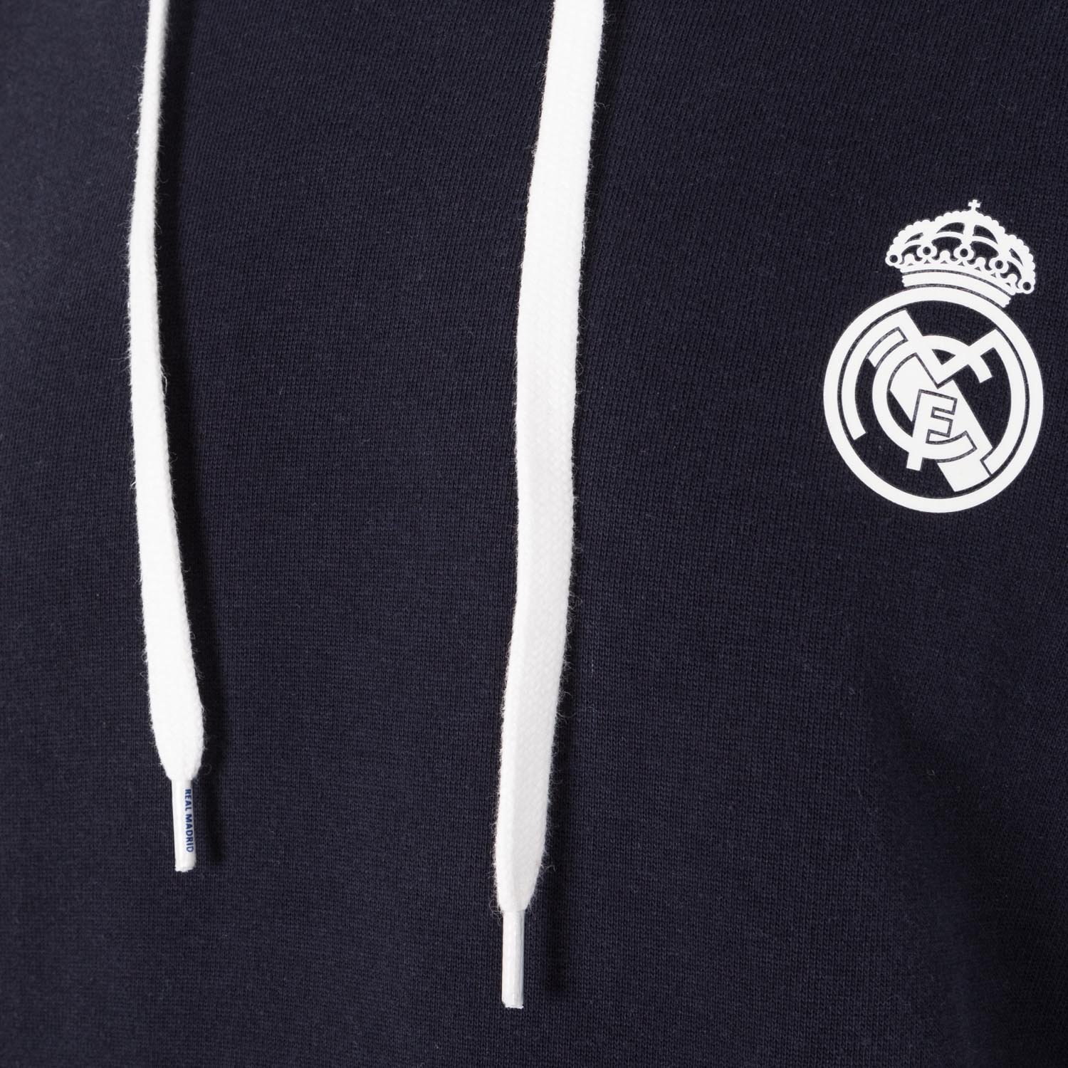 Sudadera Capucha Azul Marino Hombre Escudo Monocolor Essentials