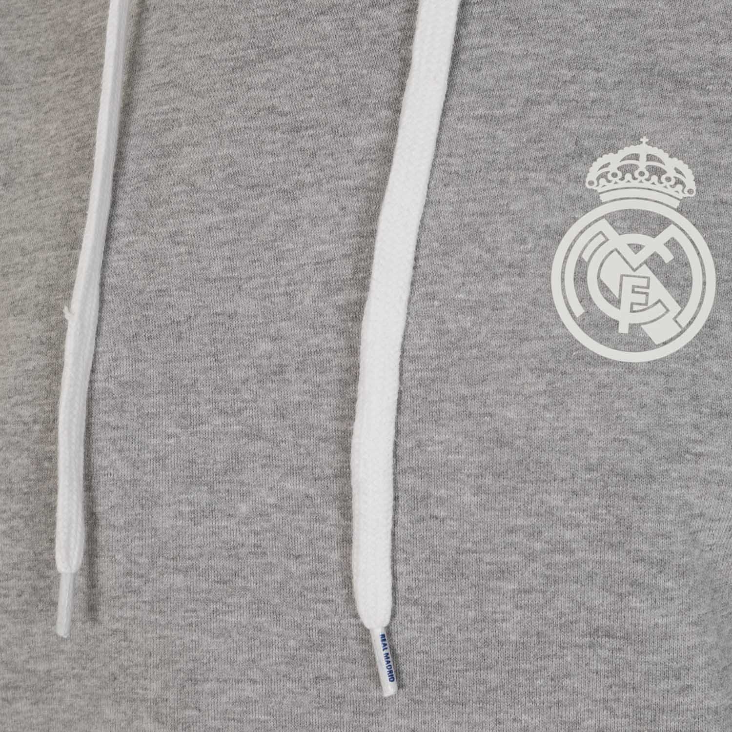 Sudadera Capucha Gris Claro Hombre Escudo Monocolor Essentials