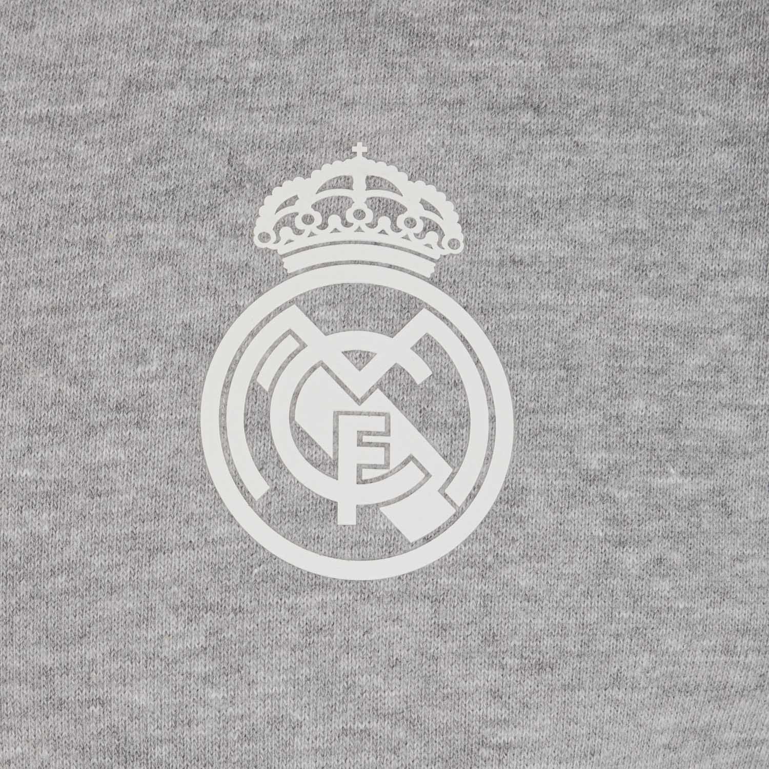 Sudadera Capucha Gris Claro Hombre Escudo Monocolor Essentials