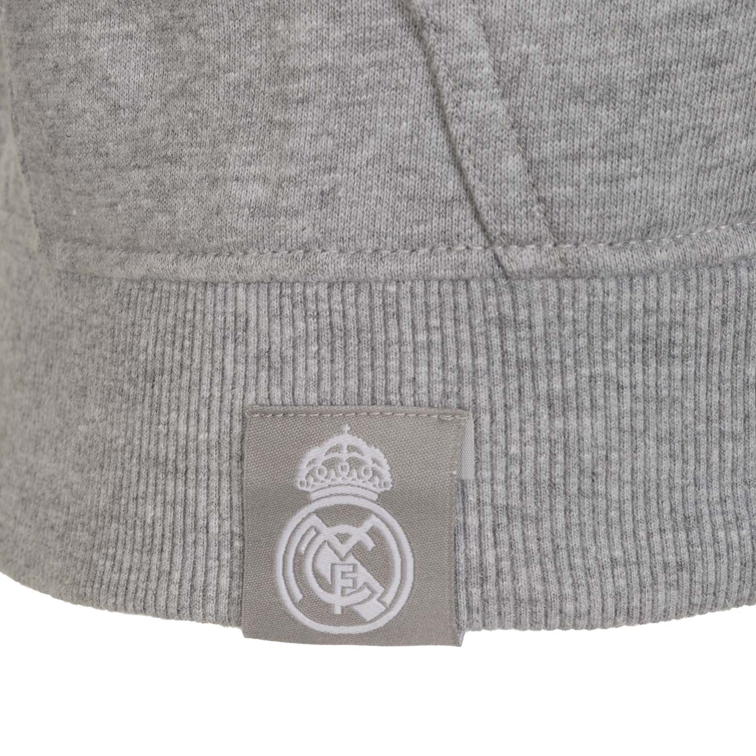 Sudadera Capucha Gris Claro Hombre Escudo Monocolor Essentials