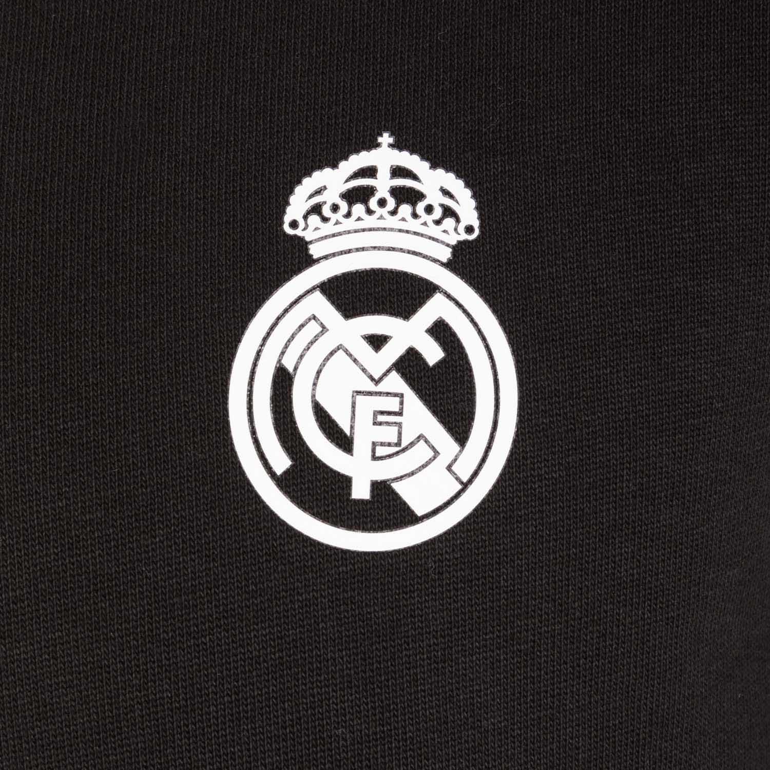 Sudadera Capucha Negra Hombre Escudo Monocolor Essentials