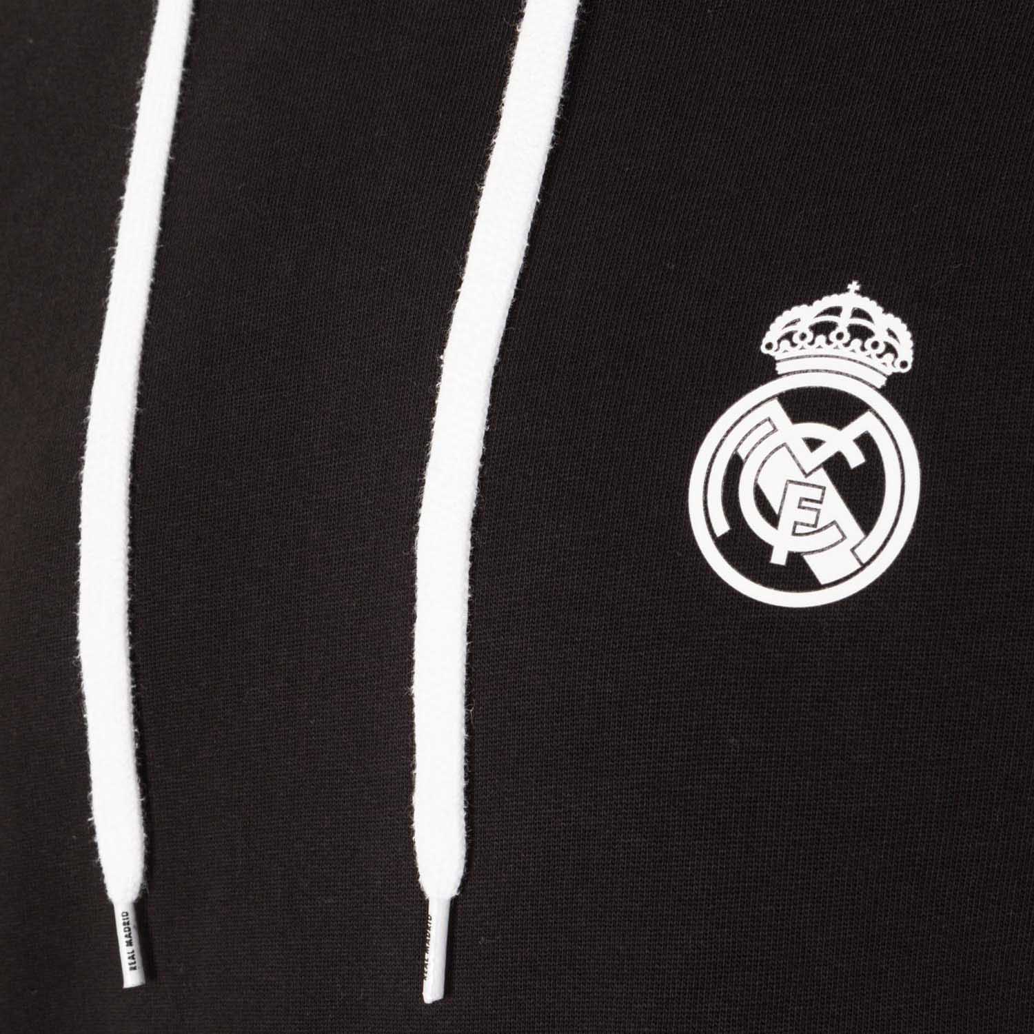 Sudadera Capucha Negra Hombre Escudo Monocolor Essentials