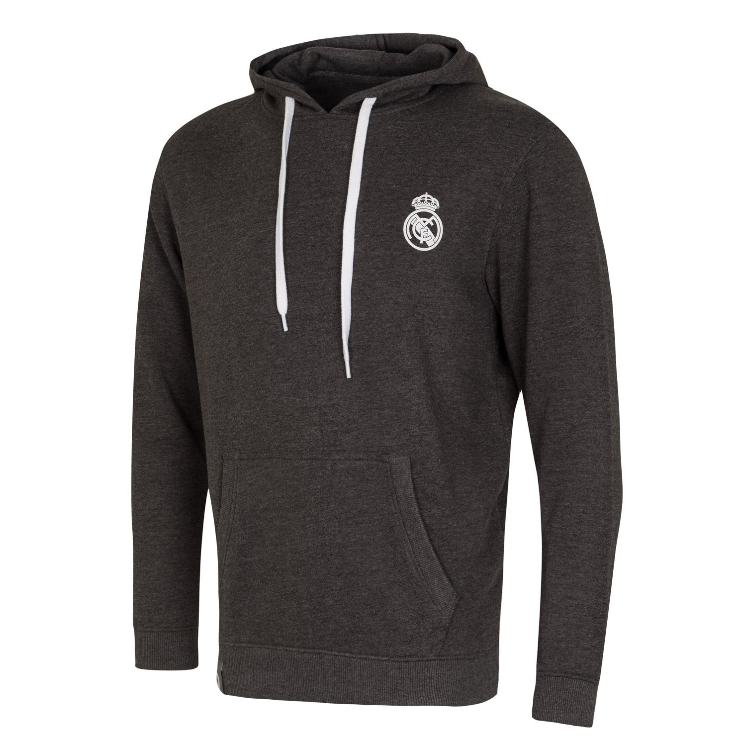 Sudadera Capucha Gris Oscruro Hombre Escudo Monocolor Essentials