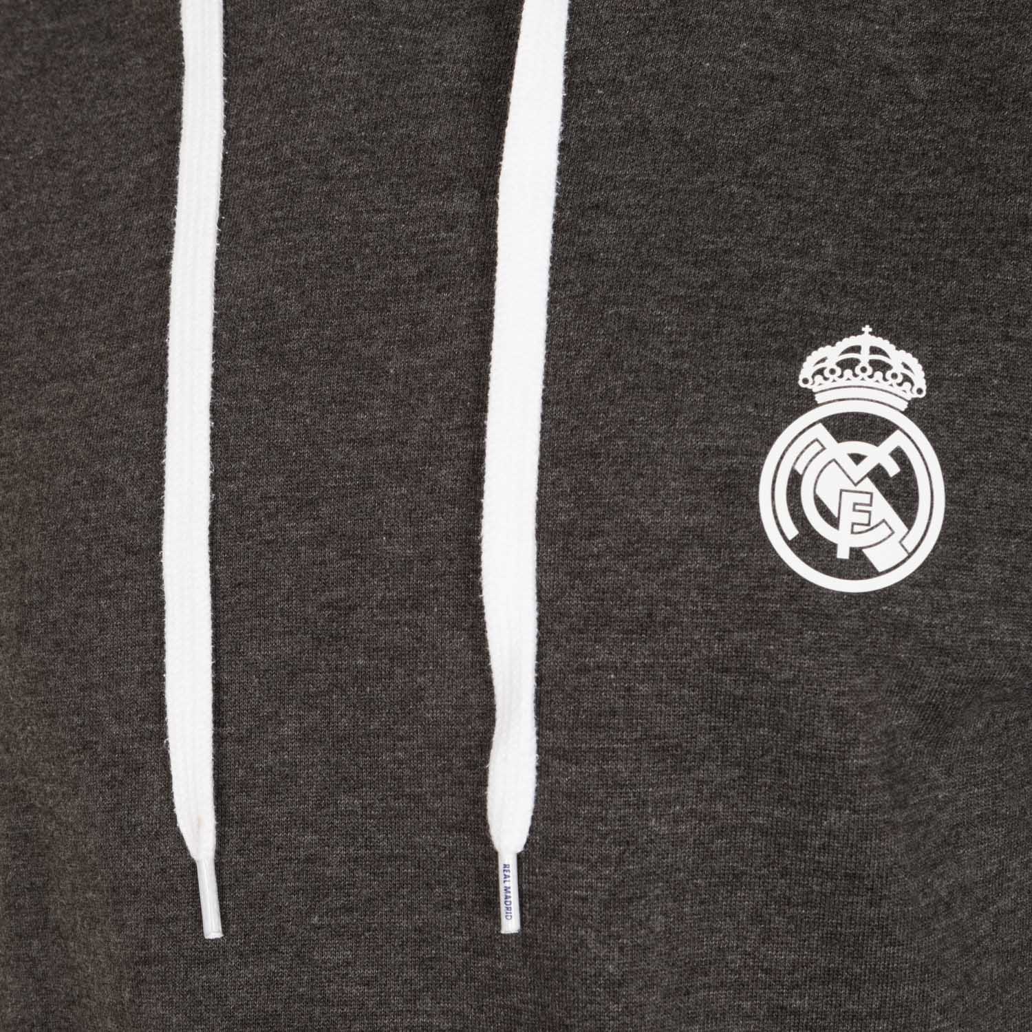 Sudadera Capucha Gris Oscruro Hombre Escudo Monocolor Essentials