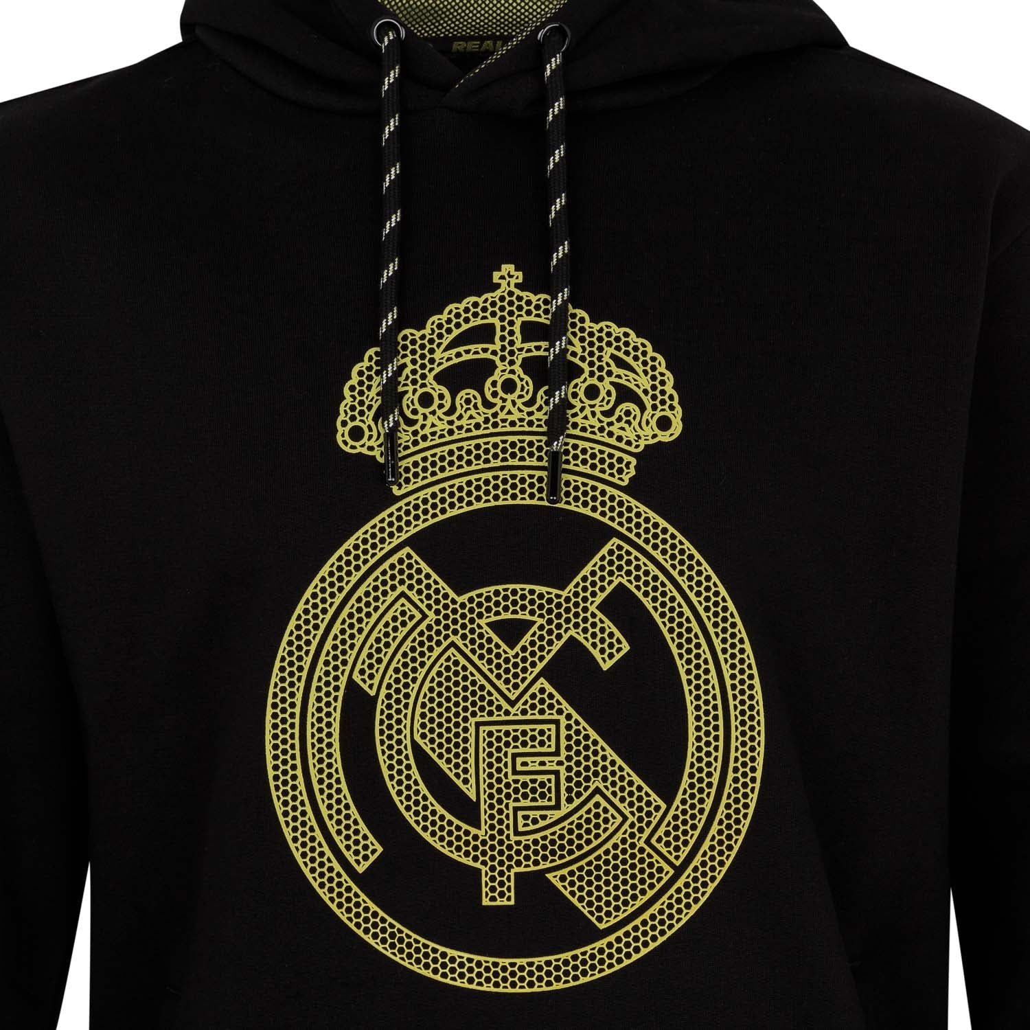 Sudadera Chándal Hombre Escudo Negra/Lima Real Madrid