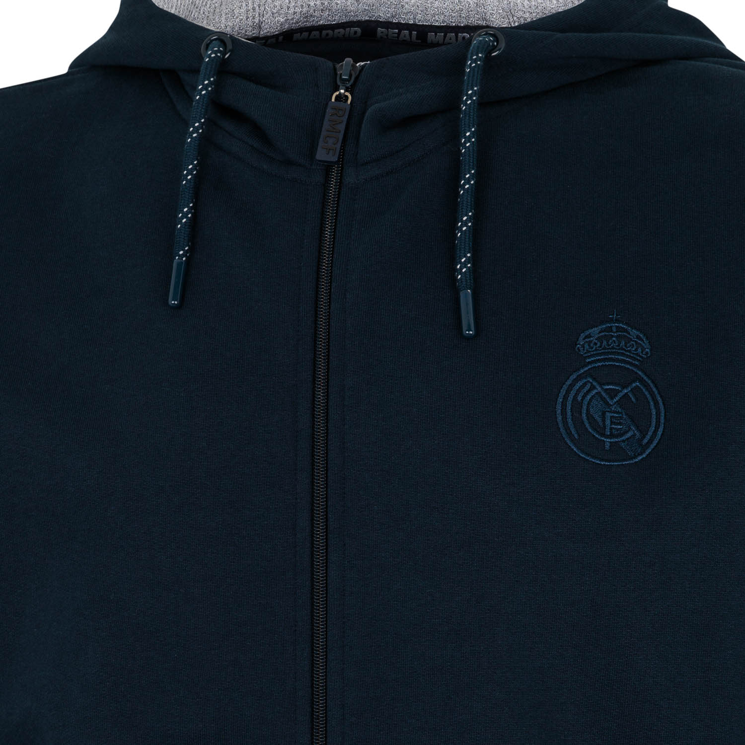 Sudadera Cremallera Tonal Hombre Azul Marino Real Madrid