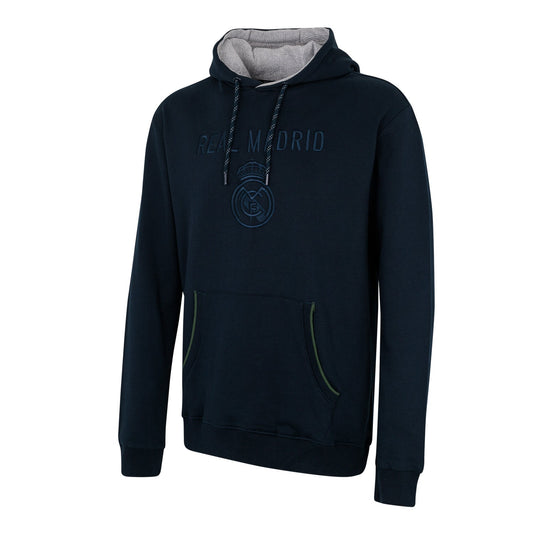 Sudadera Capucha Tonal Hombre Azul Marino Real Madrid