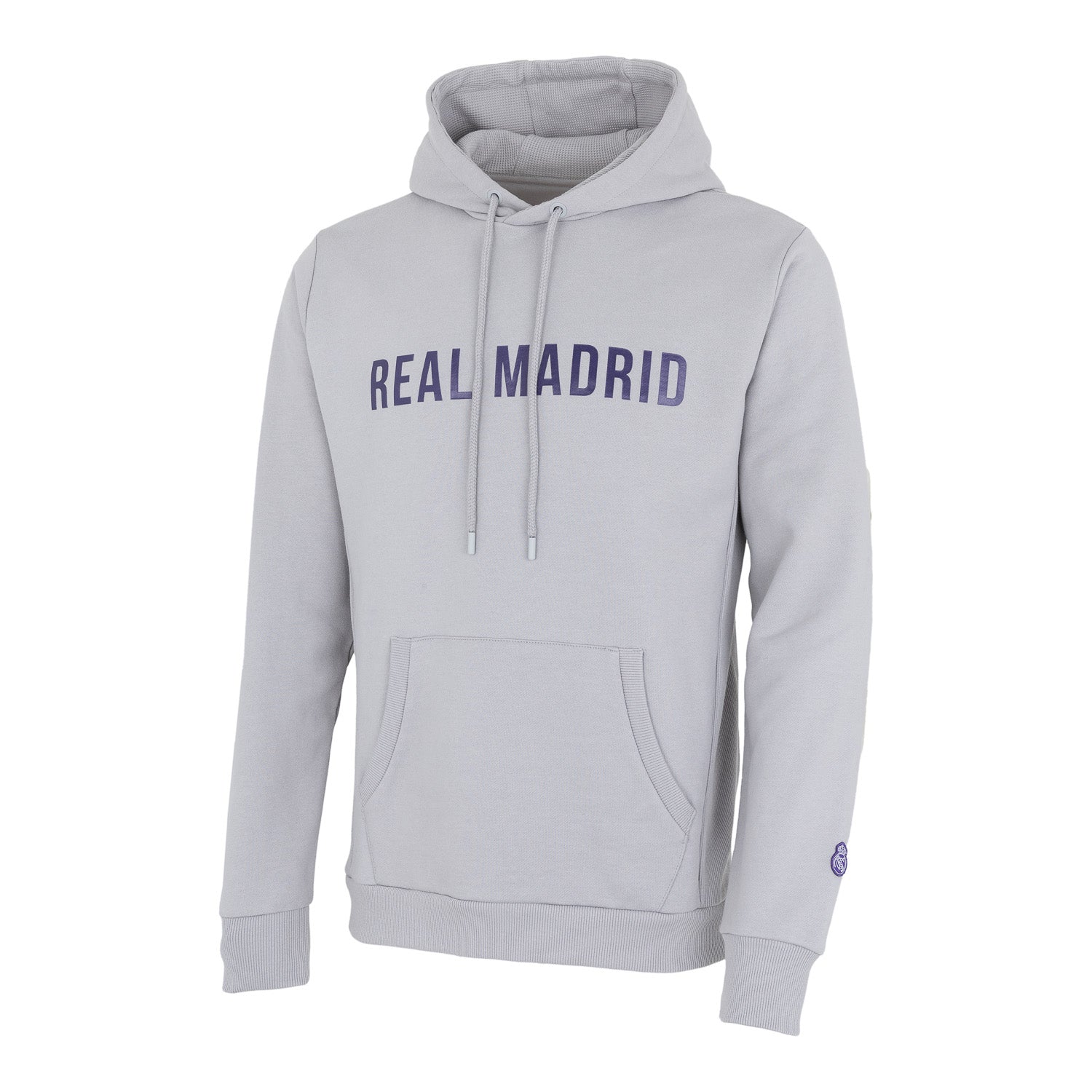 Sudadera Capucha Hombre Texto Gris/Morado