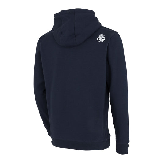 Sudadera Capucha Hombre Texto Azul Marino/Blanco
