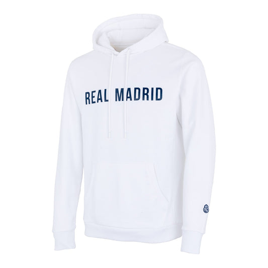 Sudadera Capucha Hombre Texto Blanco/Azul Marino