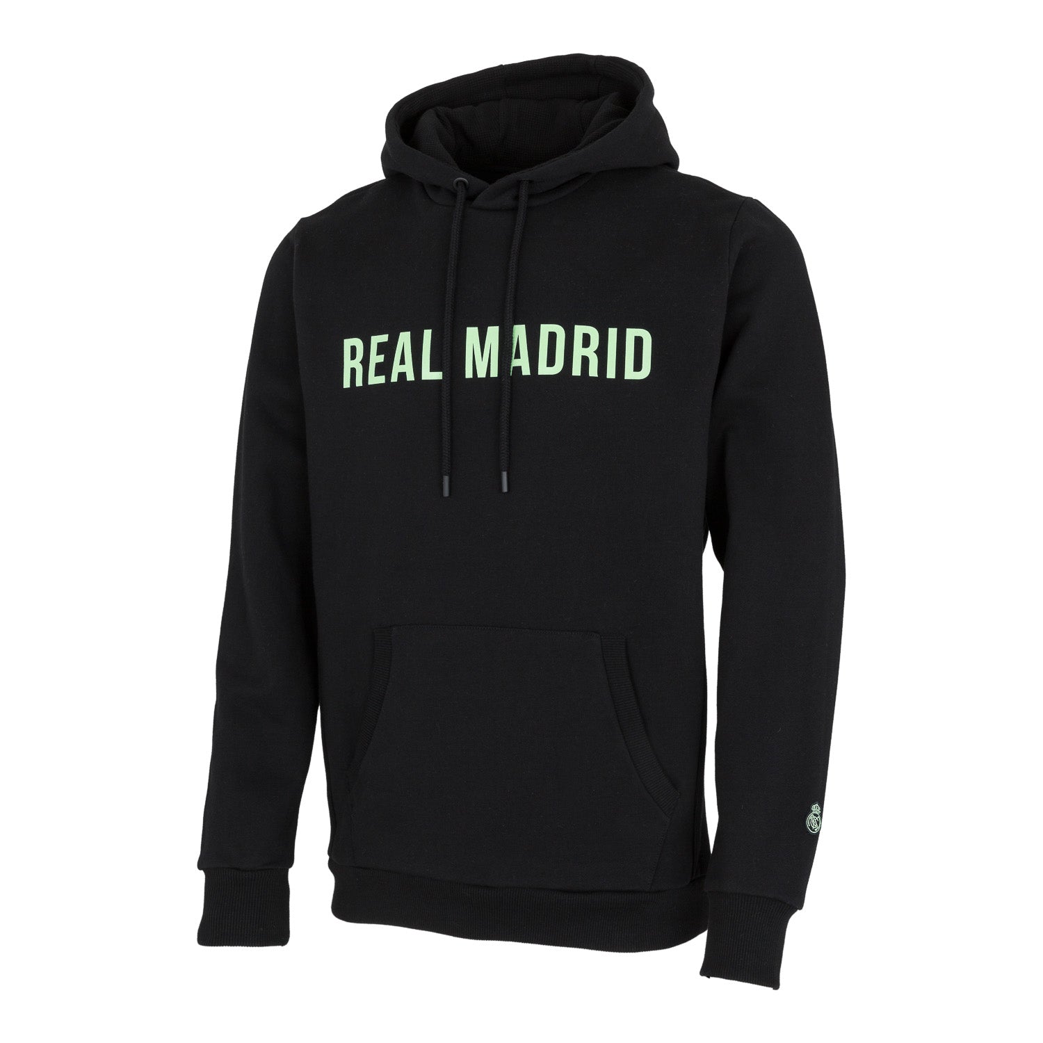 Sudadera Capucha Hombre Texto Negro/Lima