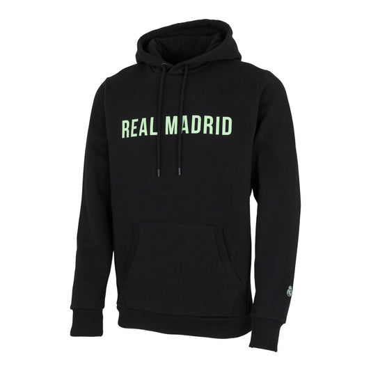 Sudadera Capucha Hombre Texto Negro/Lima