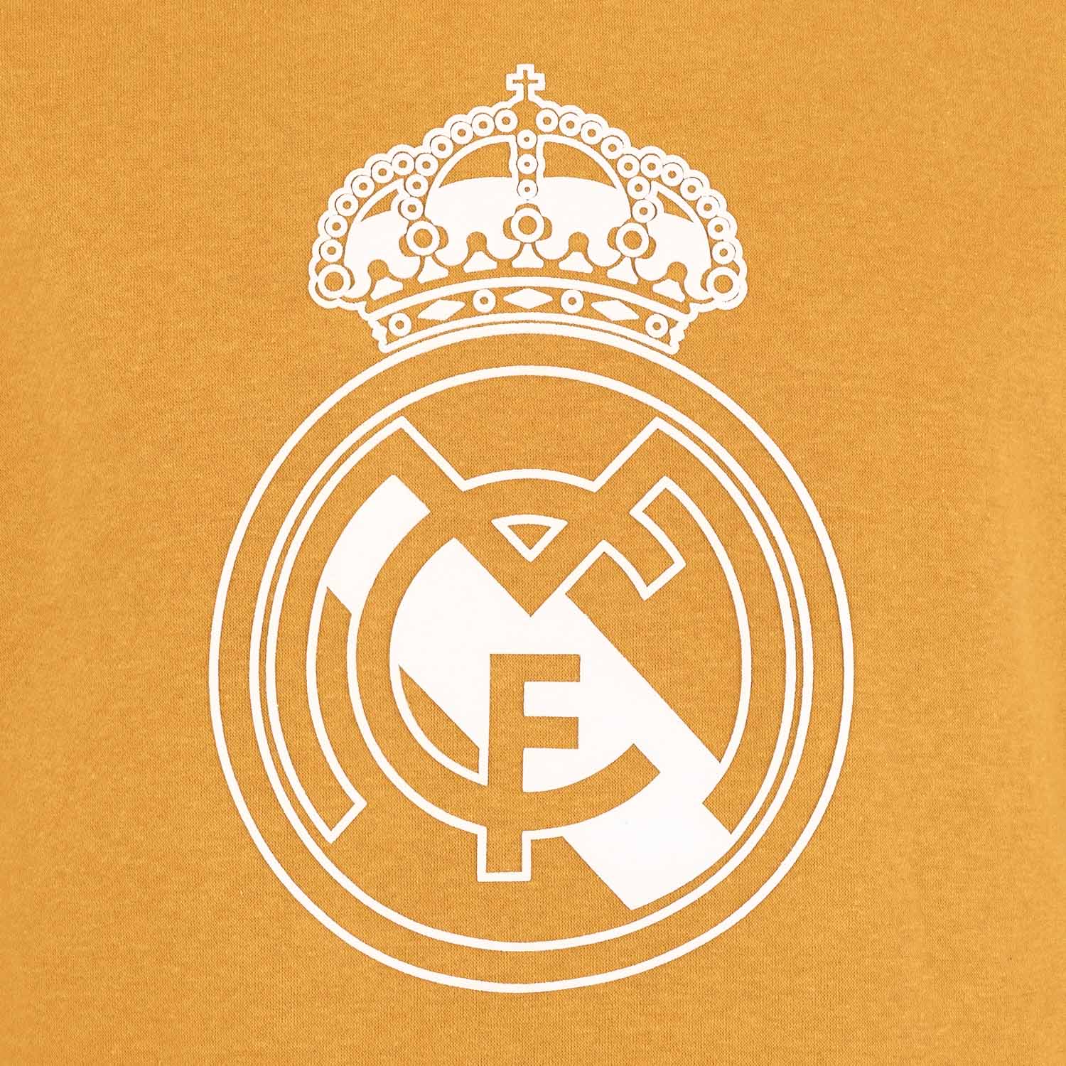 Sudadera Capucha Hombre Escudo Mostaza