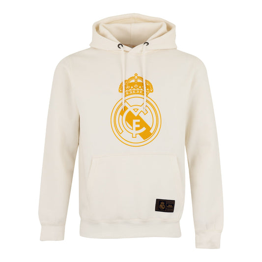 Sudadera Capucha Hombre Escudo Blanco Roto
