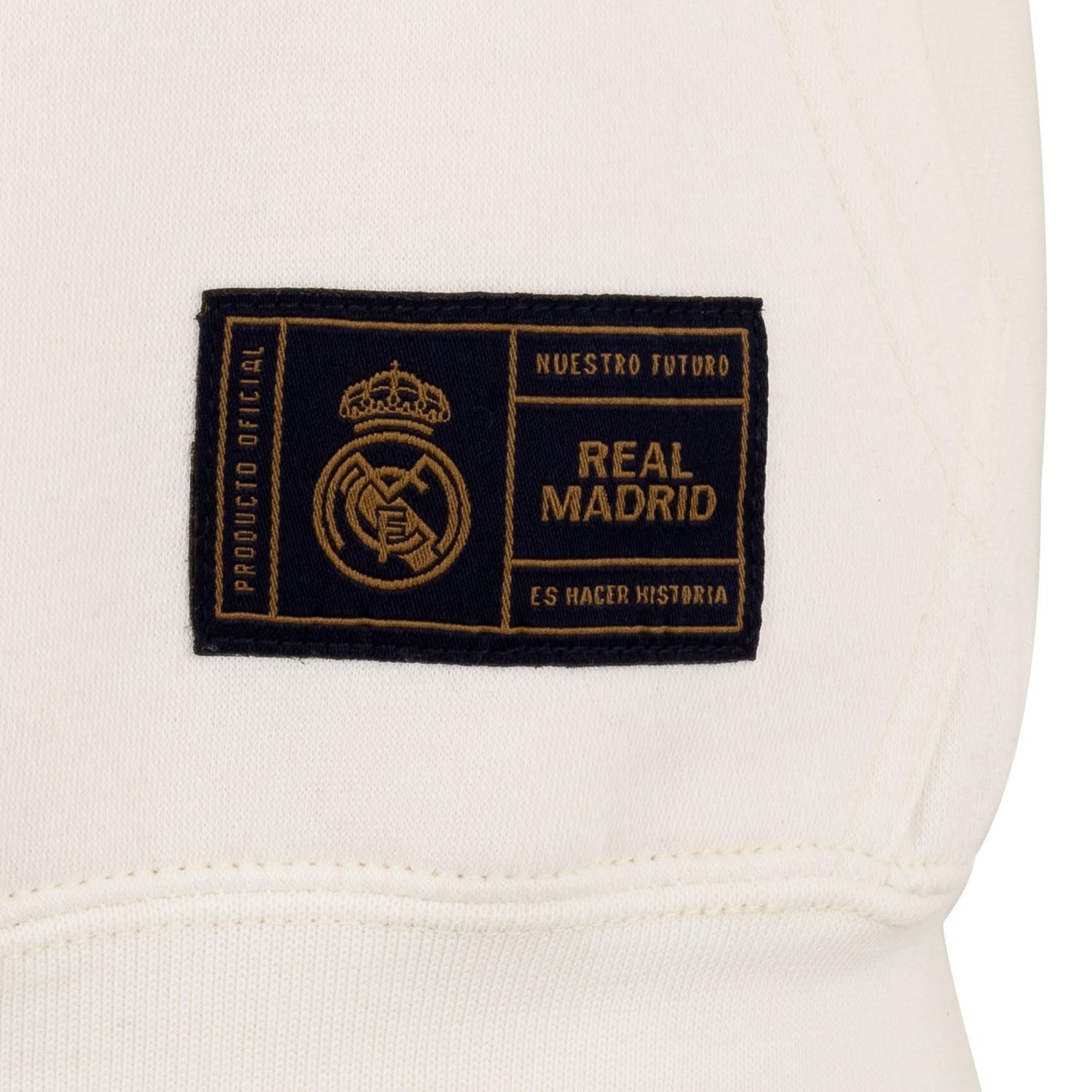 Sudadera Capucha Hombre Escudo Blanco Roto