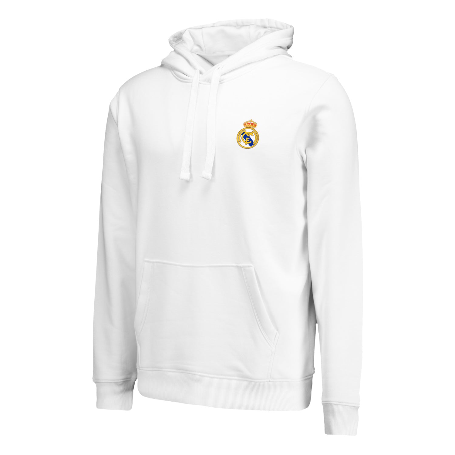 Sudadera Capucha Blanca Hombre ECO Essentials Real Madrid Escudo Color