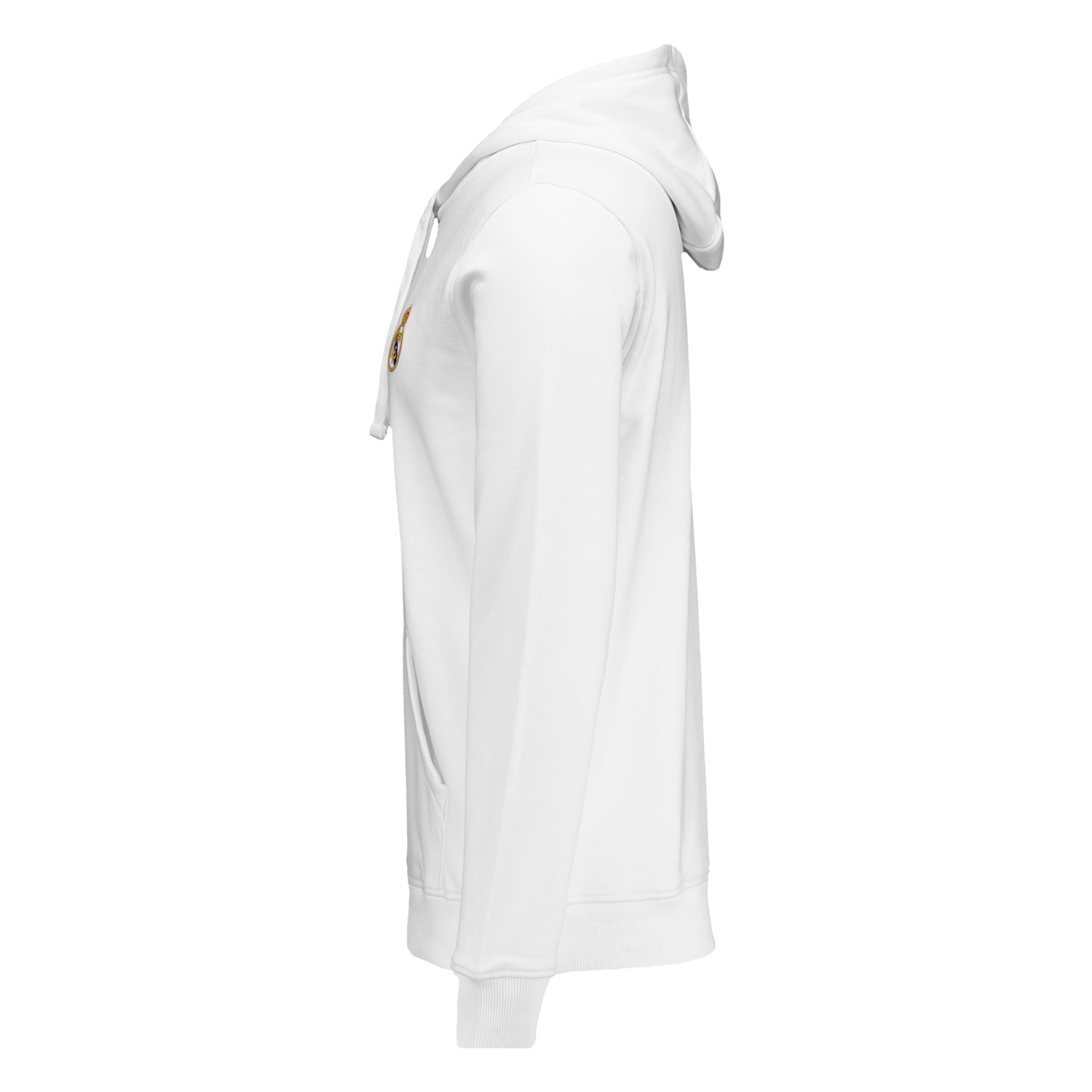 Sudadera Capucha Blanca Hombre ECO Essentials Real Madrid Escudo Color