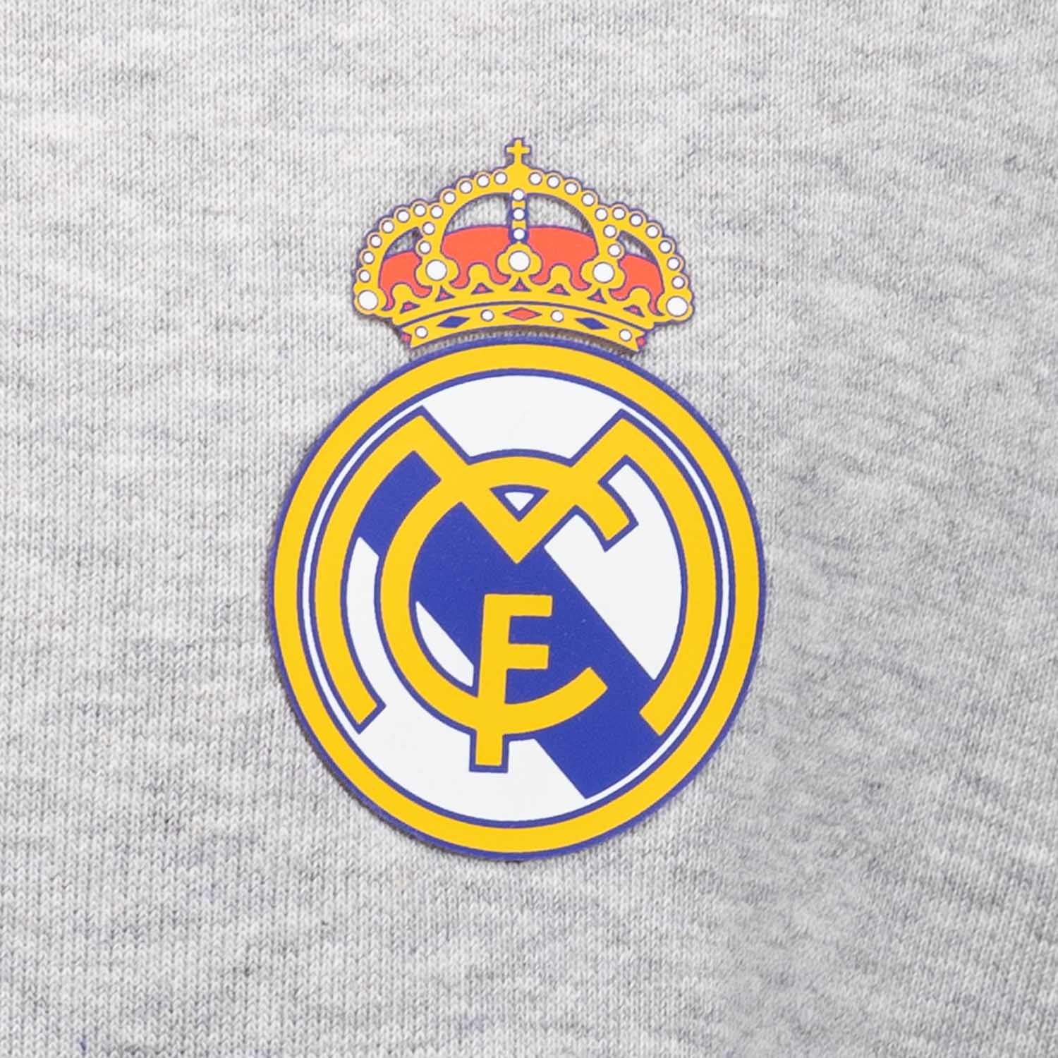 Sudadera Capucha Gris Hombre ECO Essentials Real Madrid Escudo Color