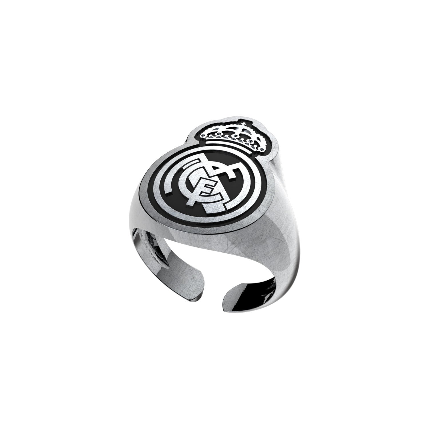Sortija Escudo Plata Esmalte Negro Real Madrid