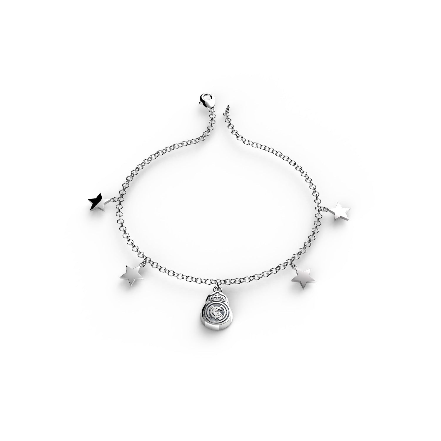Pulsera Estrellas Colgantes Plata Real Madrid
