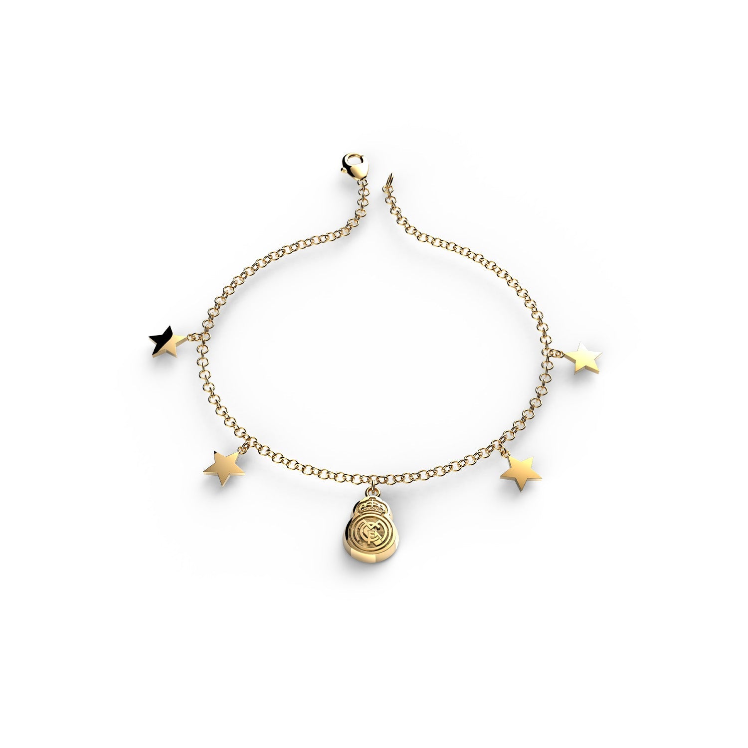 Pulsera Estrellas Colgantes Oro Real Madrid