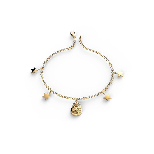 Pulsera Estrellas Colgantes Oro Real Madrid