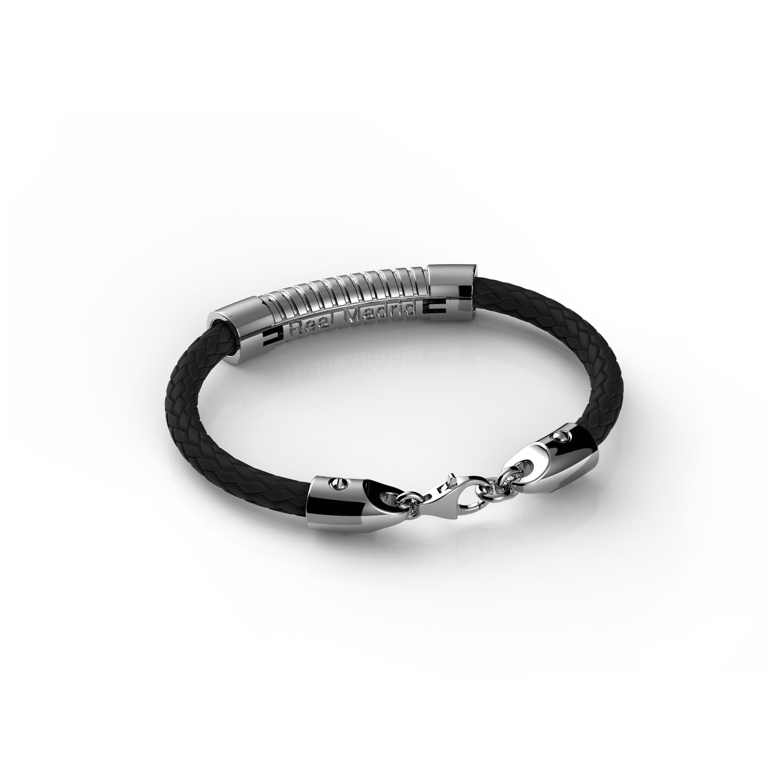Pulsera Cuero Plata 20cm Real Madrid