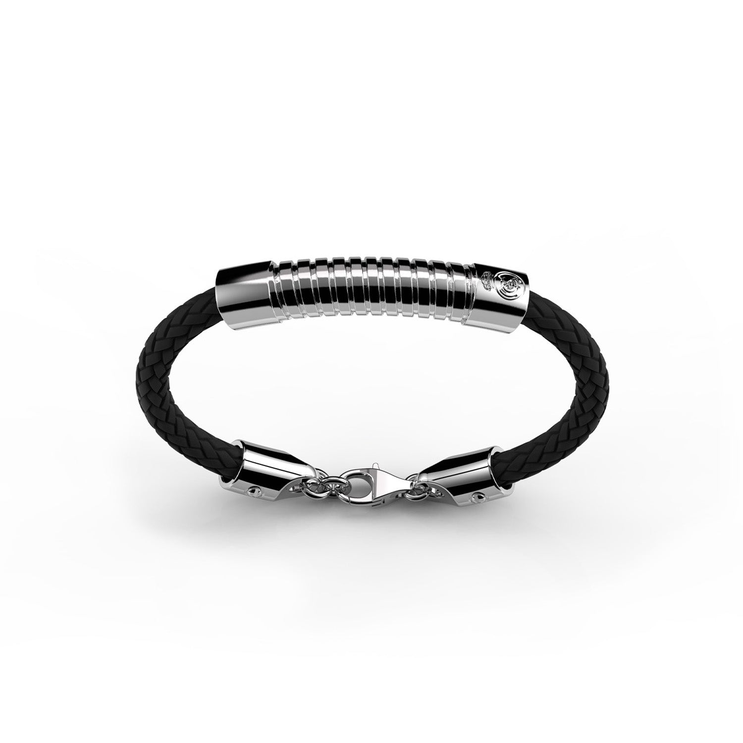 Pulsera Cuero Plata 22cm Real Madrid