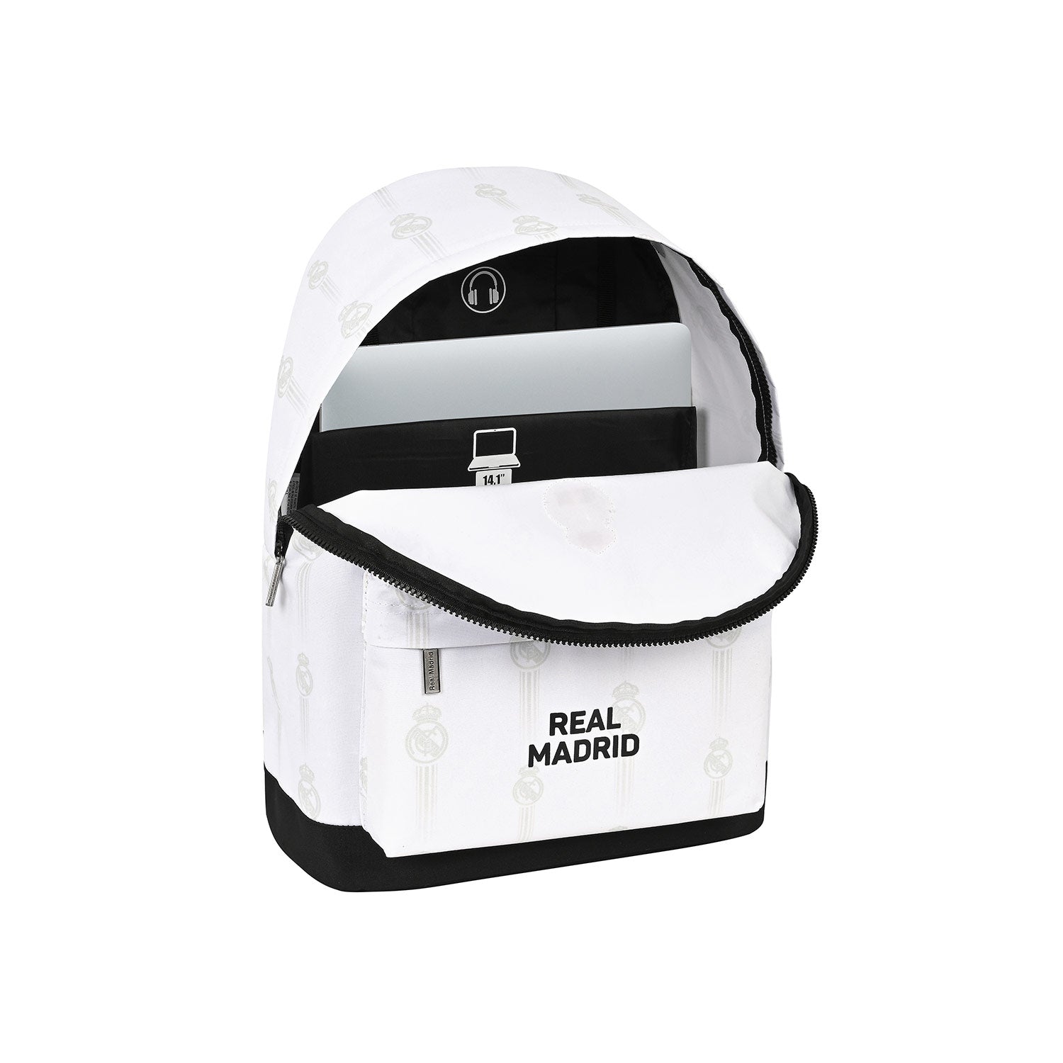 Mochila Portátil Madridista Blanca Morada