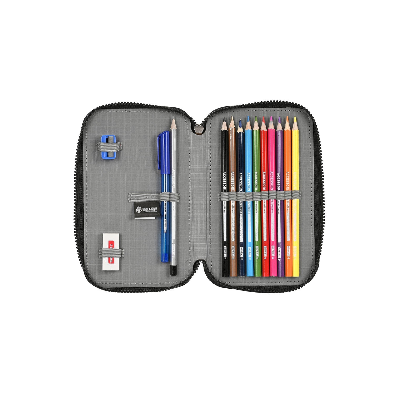 Estuche Doble Relleno Madridista Blanco Morado
