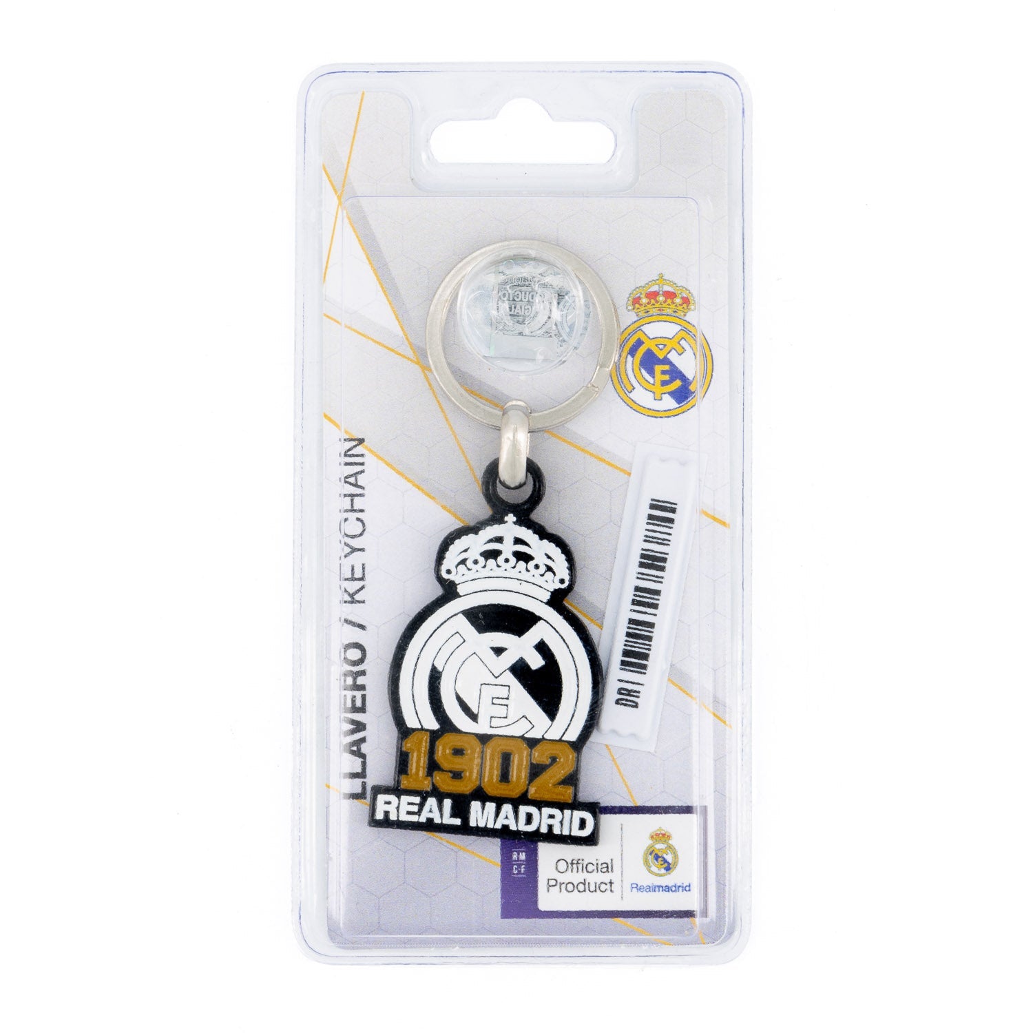 Llavero 1902 Escudo Blanco/Negro Real Madrid