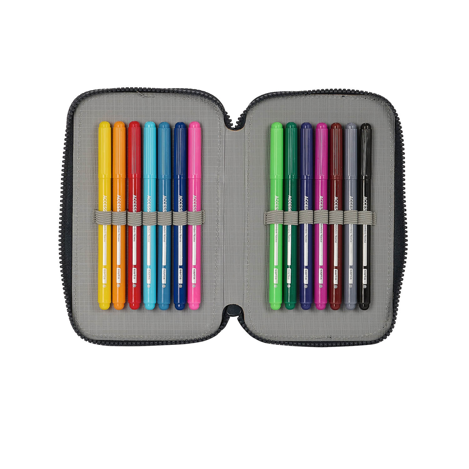 Estuche Doble Material Escolar Blanco/Dorado