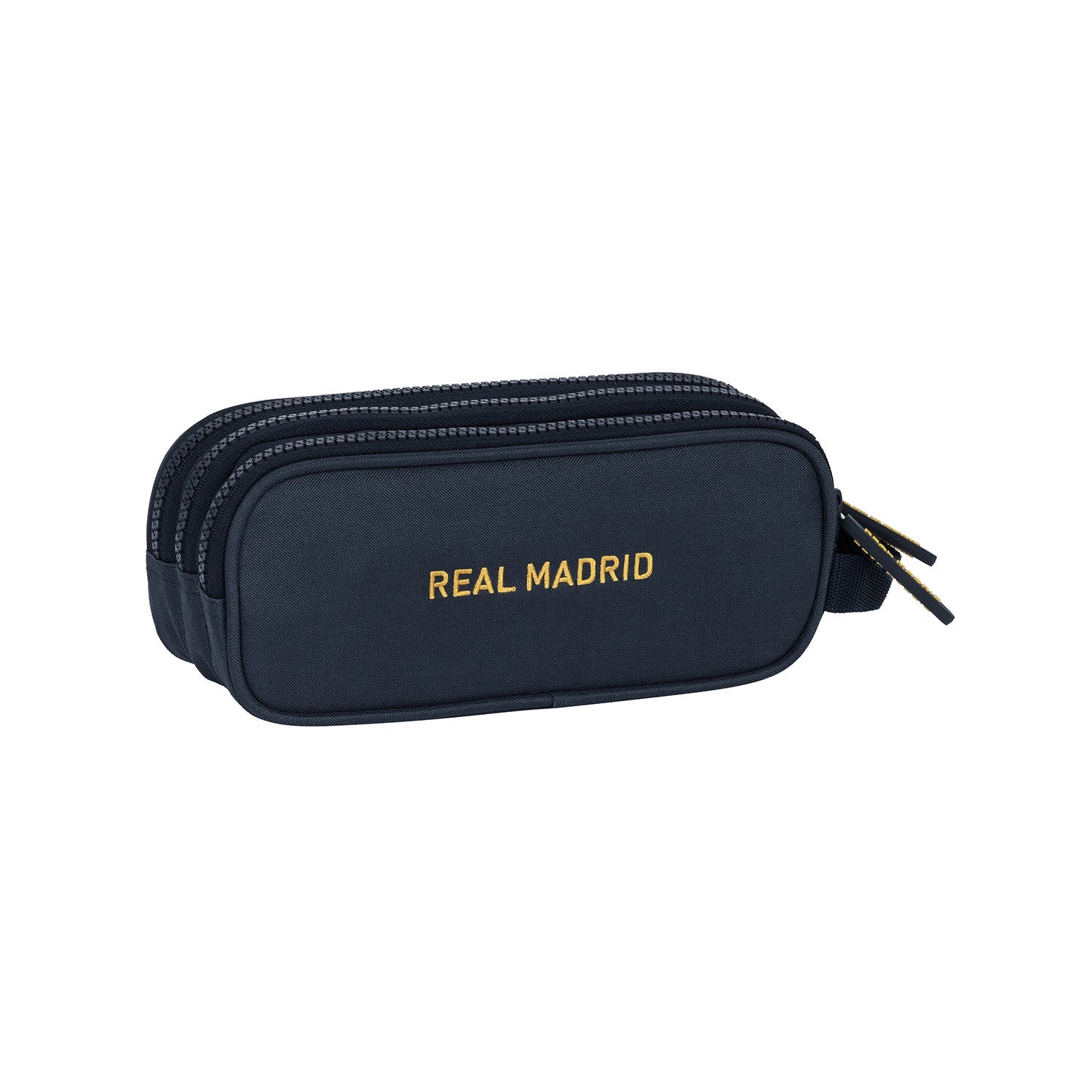 Estuche Triple Azul Marino/Dorado