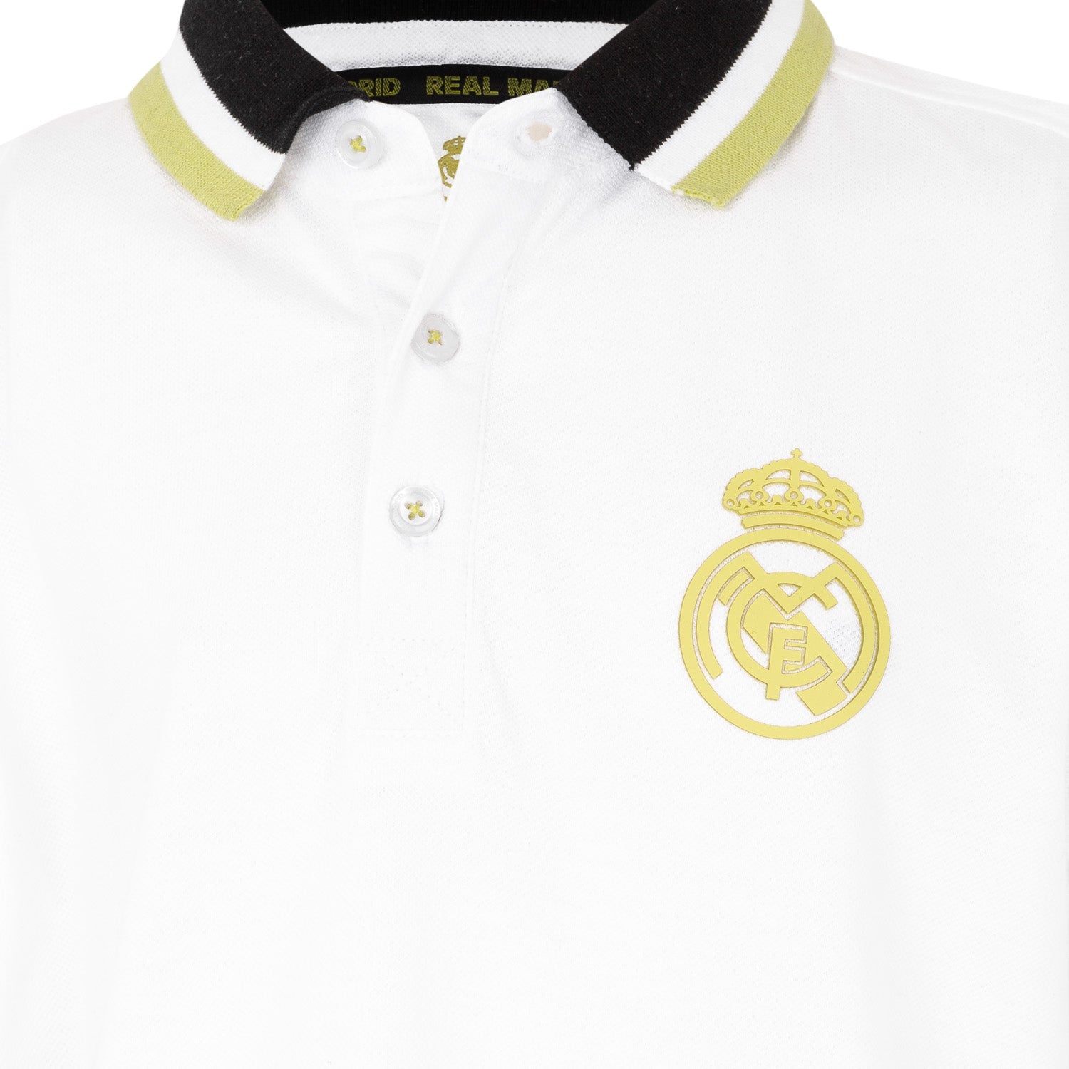 Polo Pique Niños Blanco/Lima Real Madrid