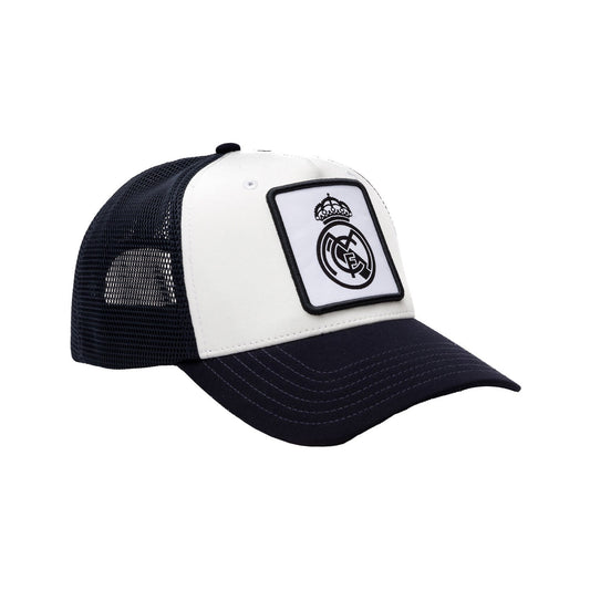 Gorra Rejilla Niños Escudo Cuadrado Blanco/Negro