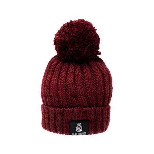 Gorro Punto Pompón Niños Granate