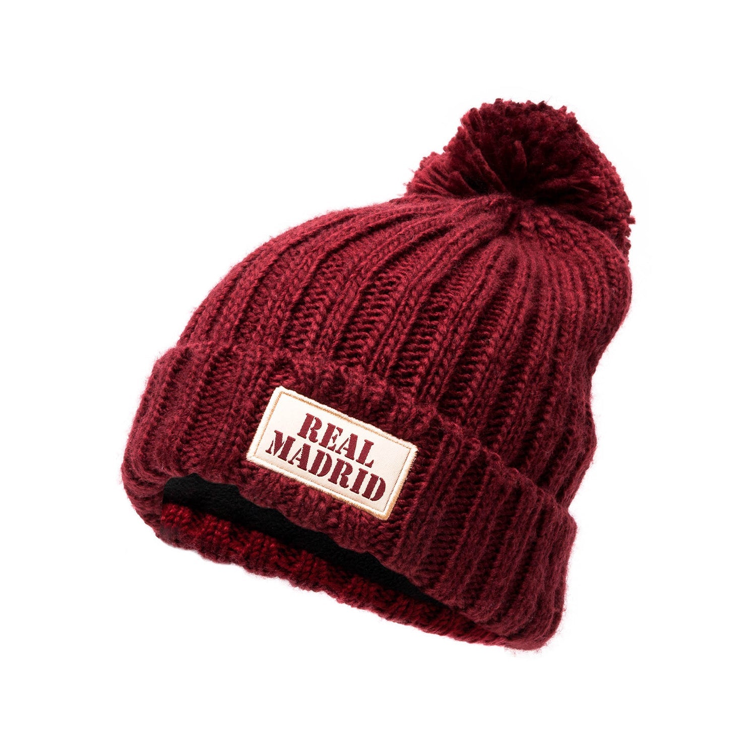 Gorro Punto Pompón Niños Granate