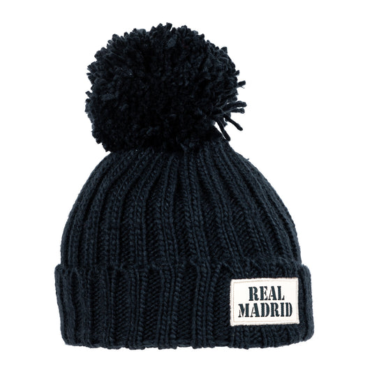 Gorro Punto Pompón Niños Azul Marino
