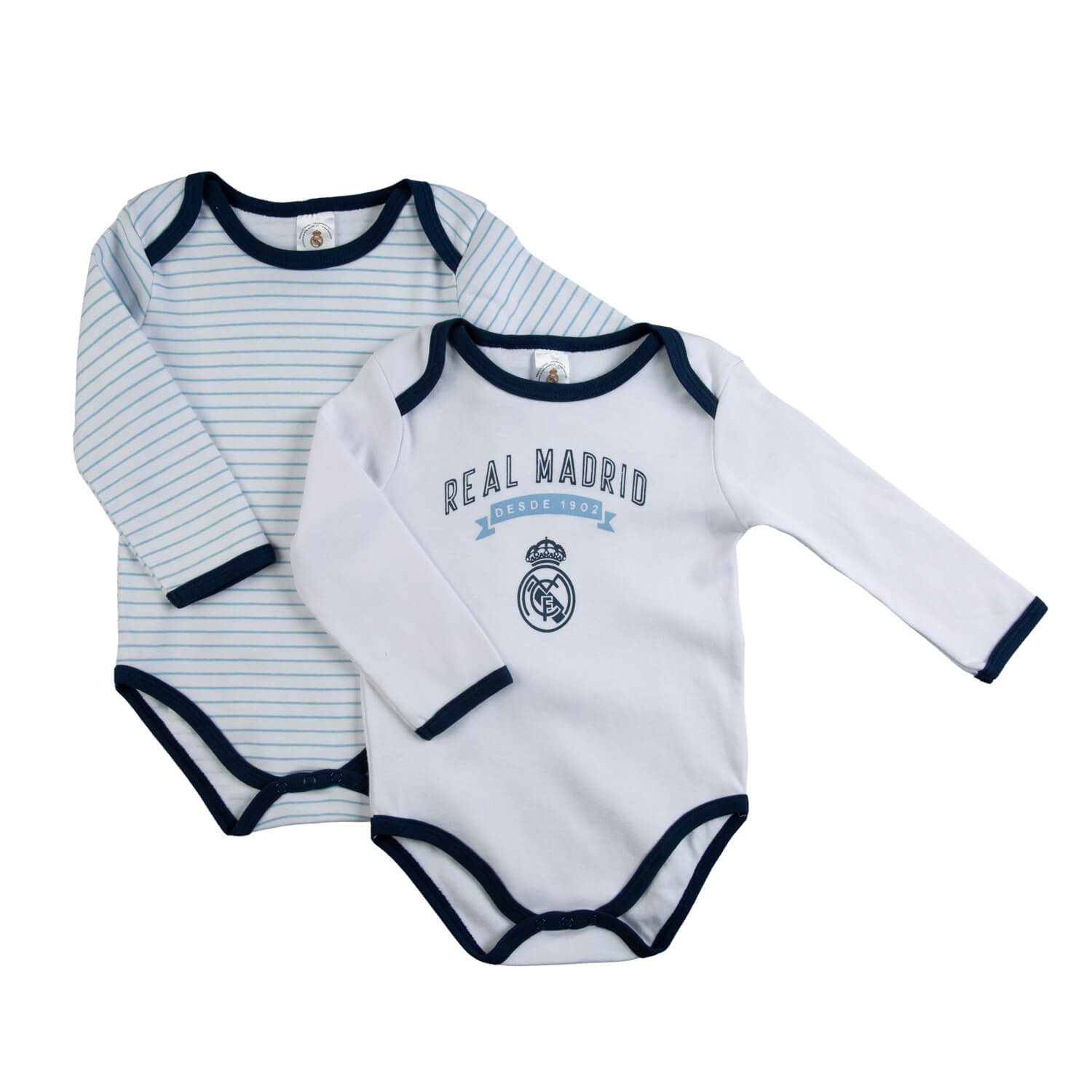 Set Bodys Manga Larga Blanco/Azul Real Madrid