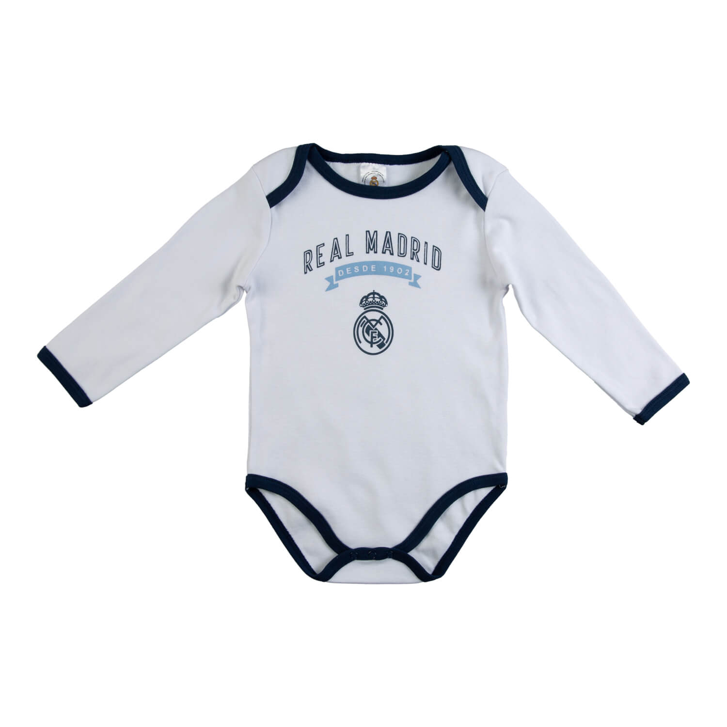Set Bodys Manga Larga Blanco/Azul Real Madrid