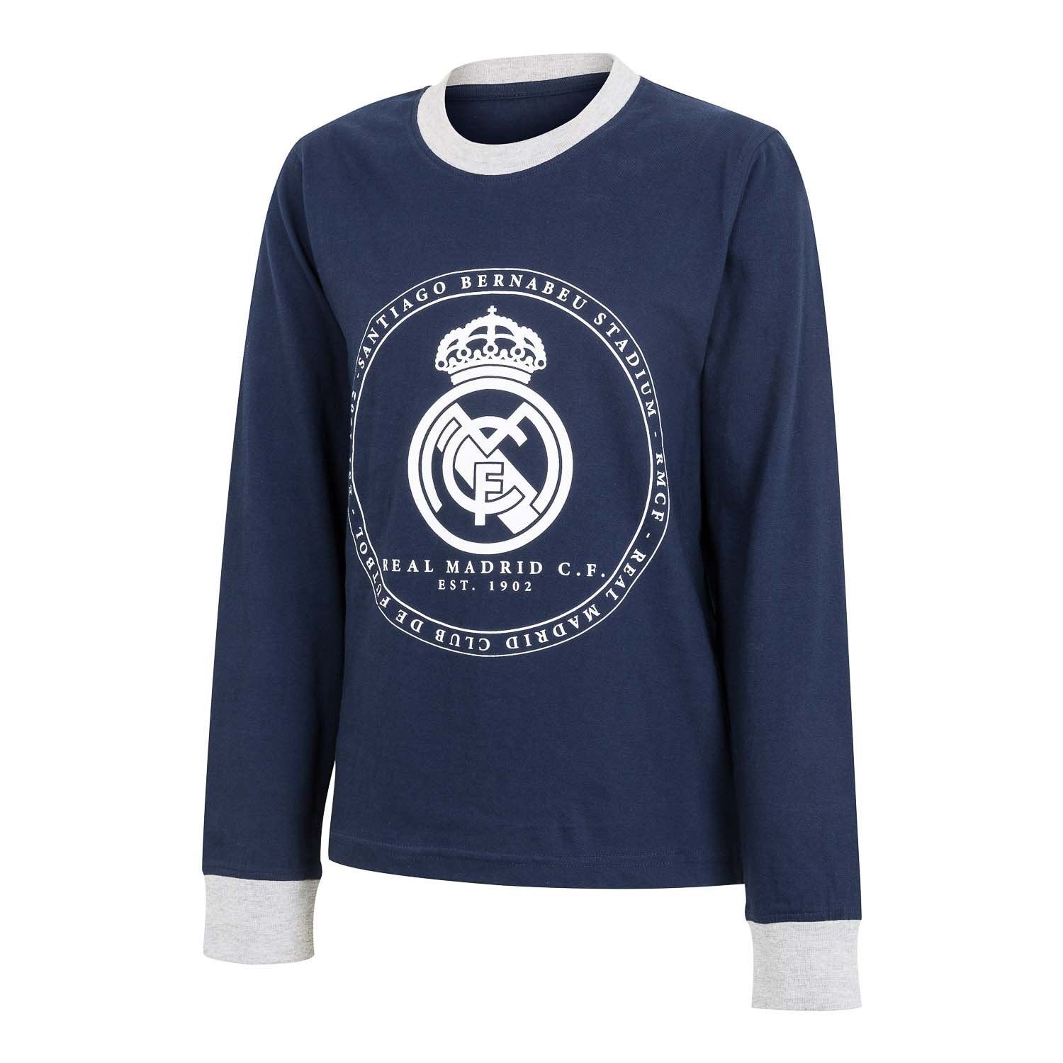 Pijama Largo Niño Escudo Azul Marino/Gris