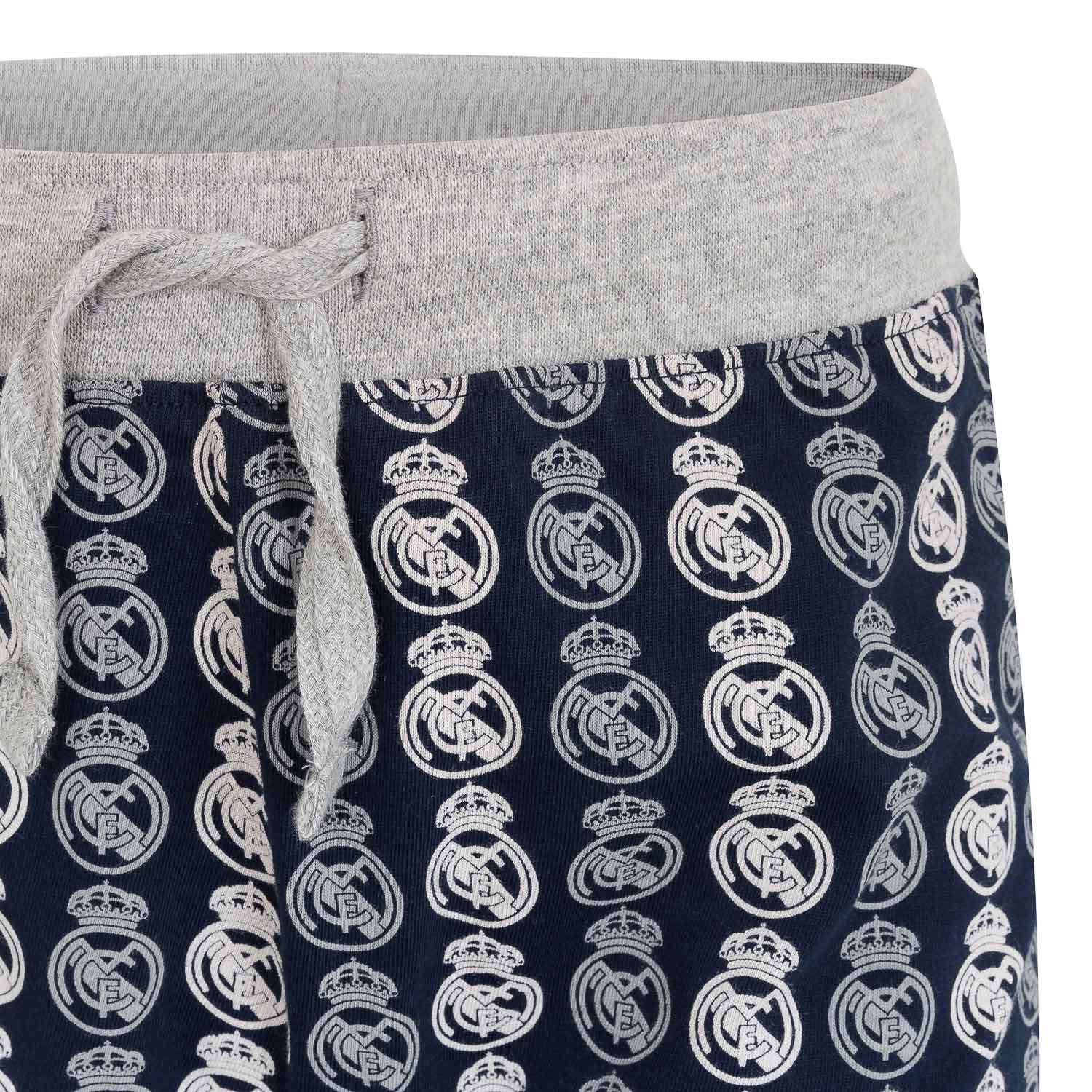 Pijama Largo Niño Escudo Azul Marino/Gris