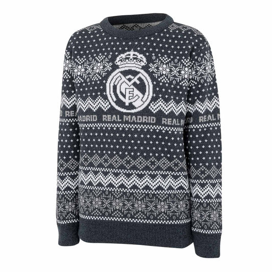 Jersey Navideño Niños Escudo Azul Marino/Gris