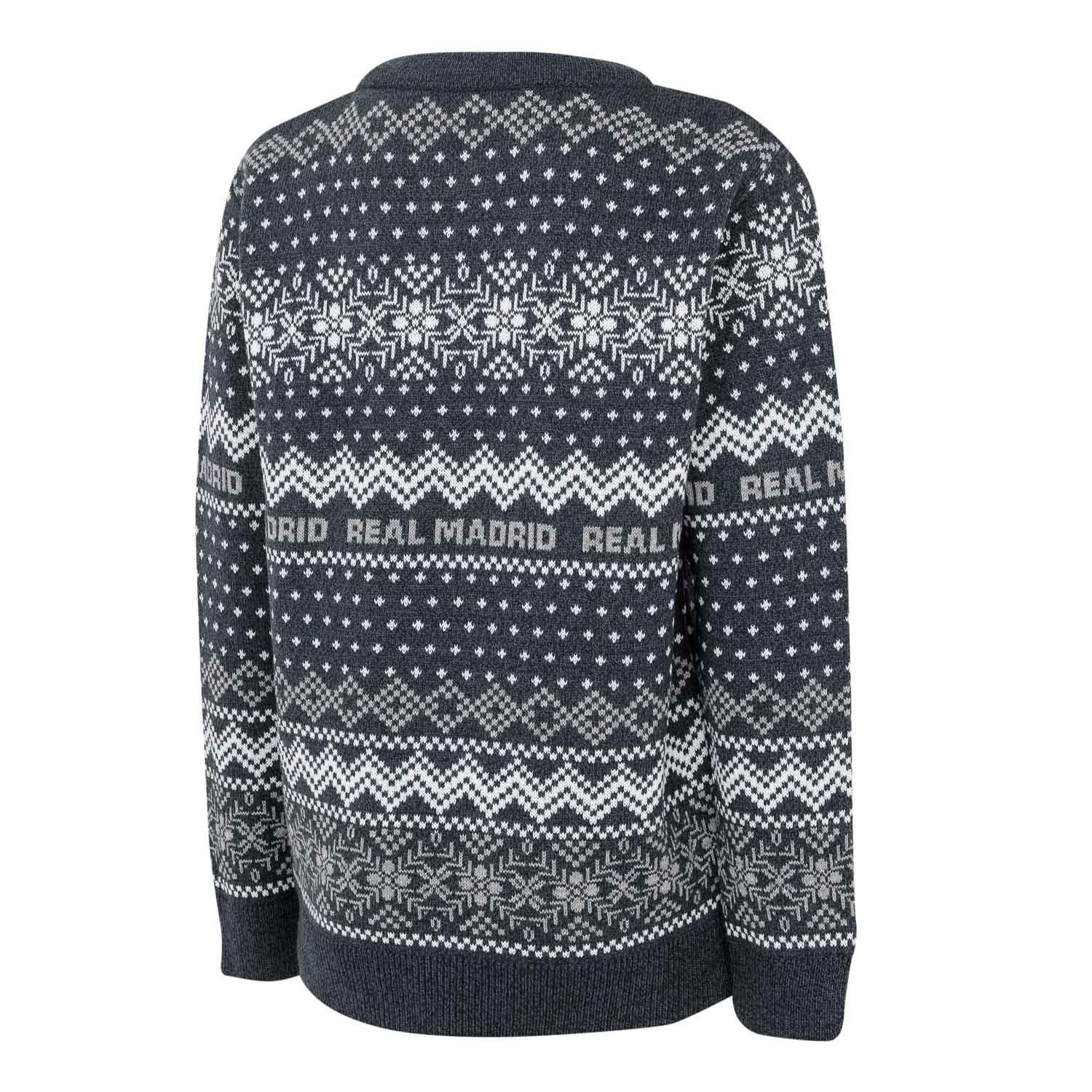Jersey Navideño Niños Escudo Azul Marino/Gris
