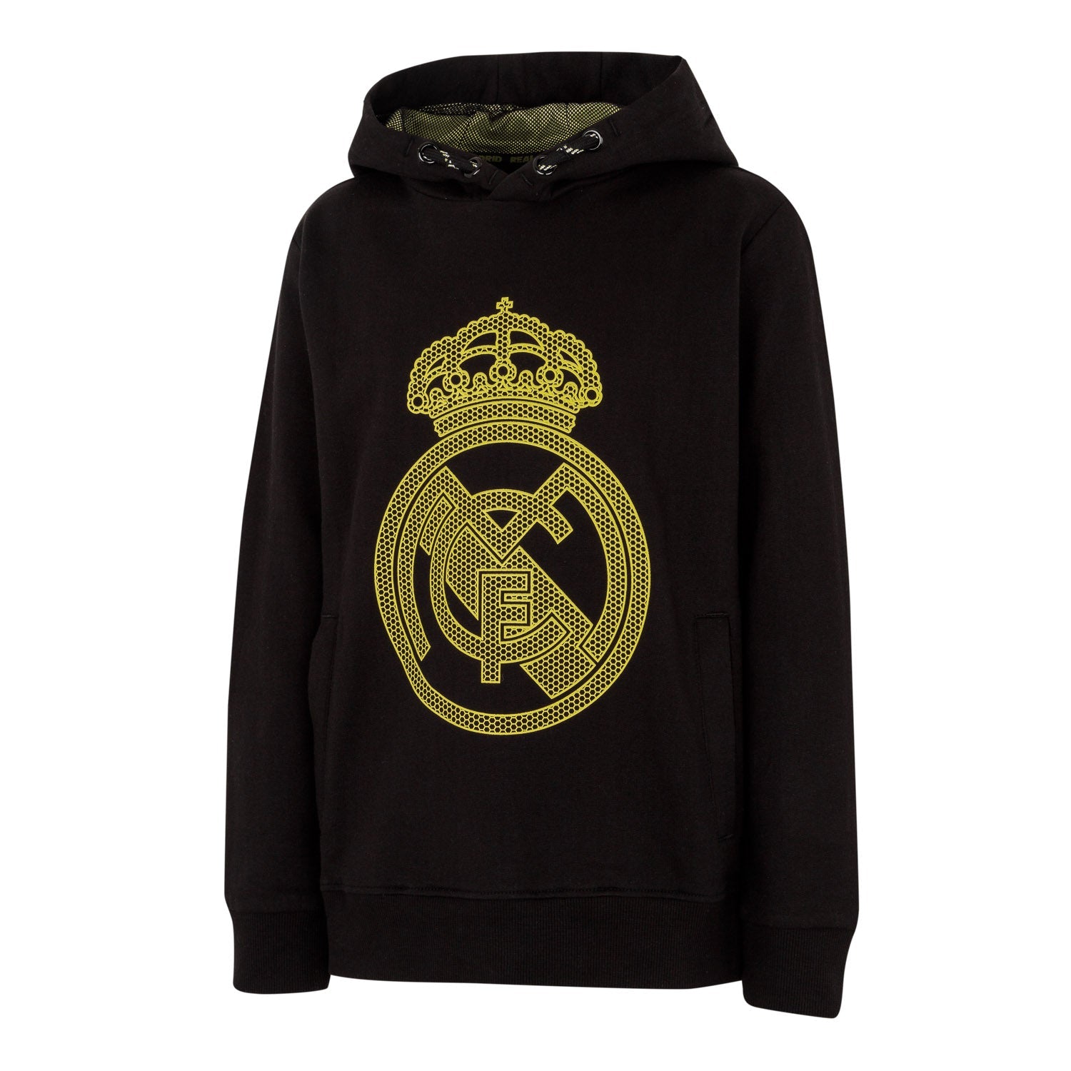 Sudadera Capucha Chándal Niños Escudo Negra/Lima