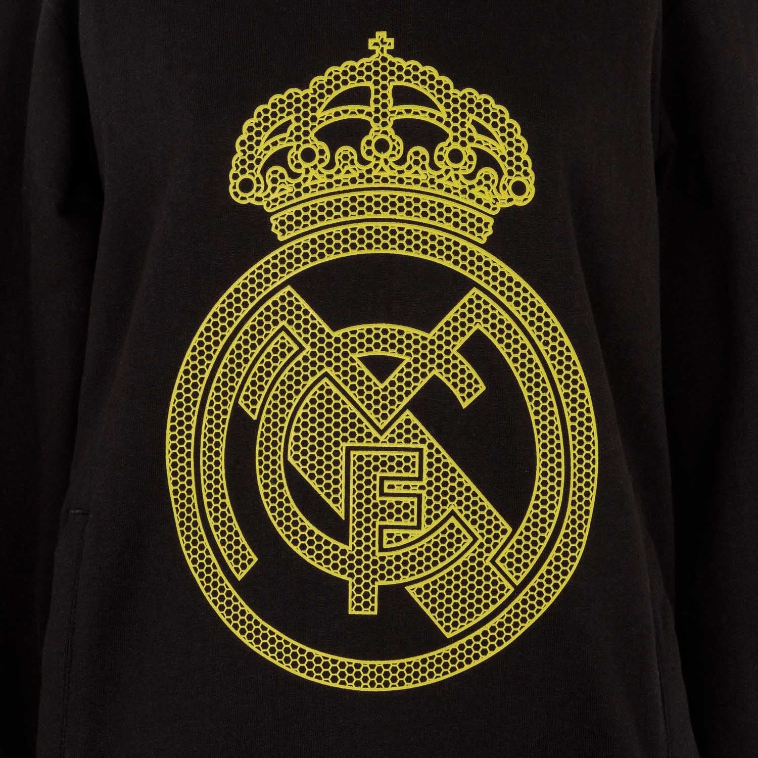 Sudadera Capucha Chándal Niños Escudo Negra/Lima